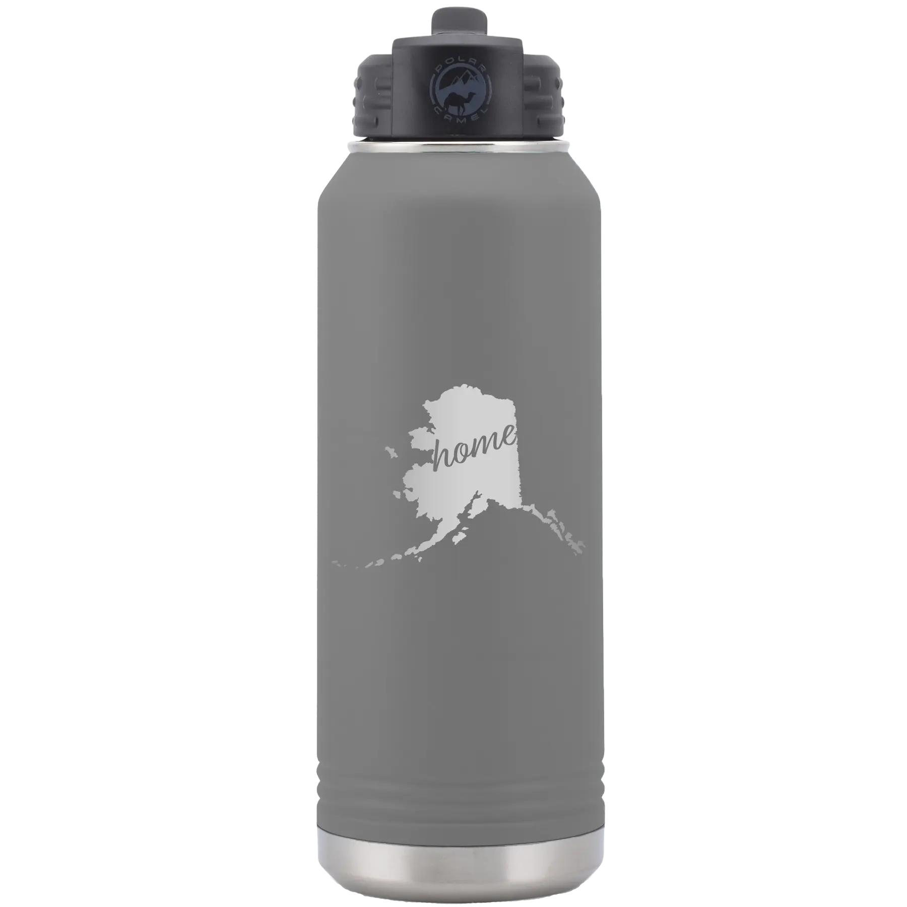 Alaska Home 32 oz Water Bottle | Dark Gray